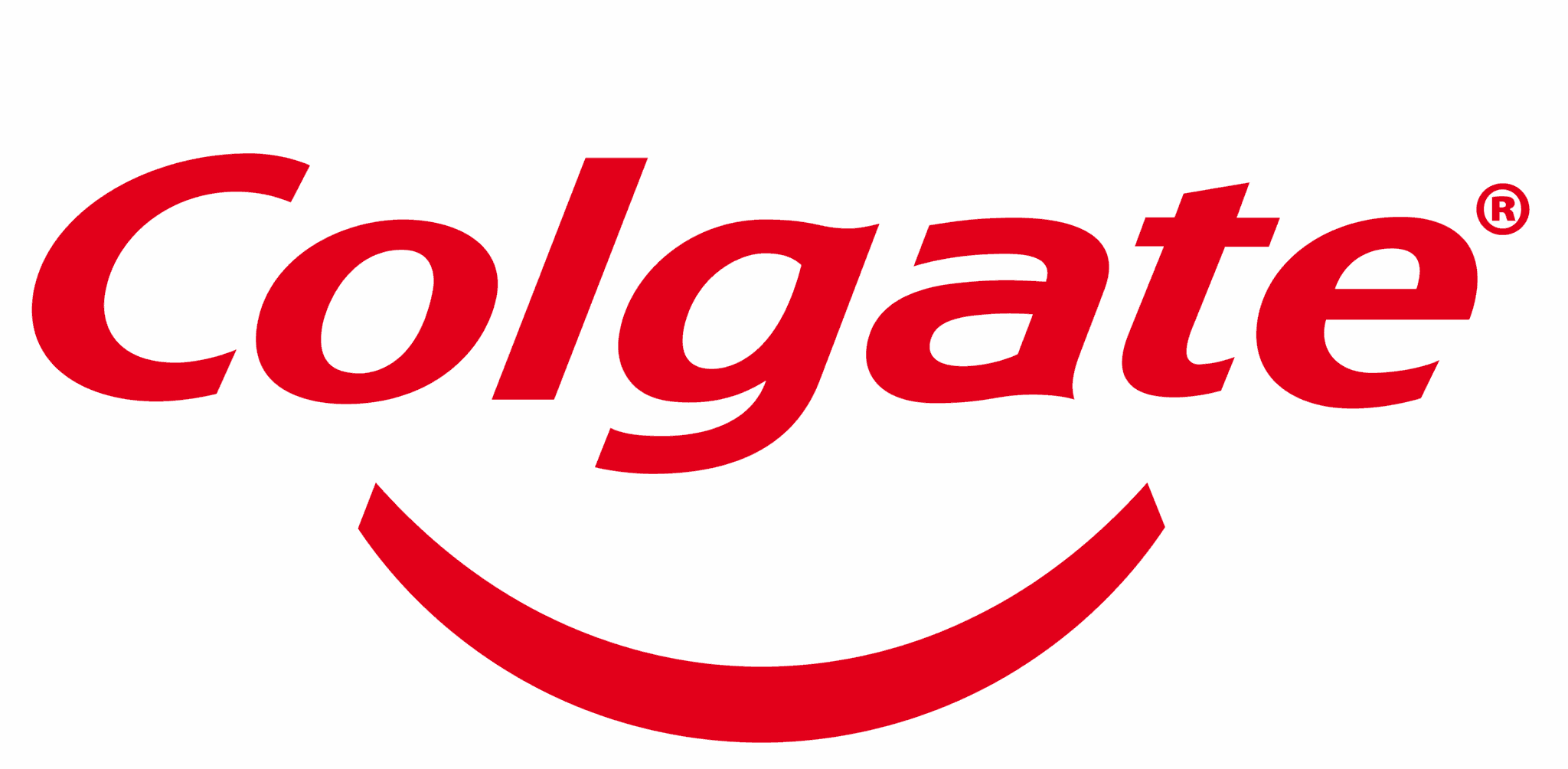 a red logo with an arc below indicating a smile